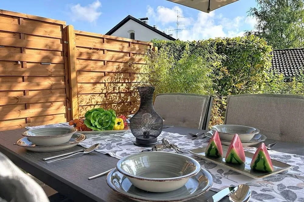 Gedeckte Terrasse der Ferienwohnung Brünnsteinzauber